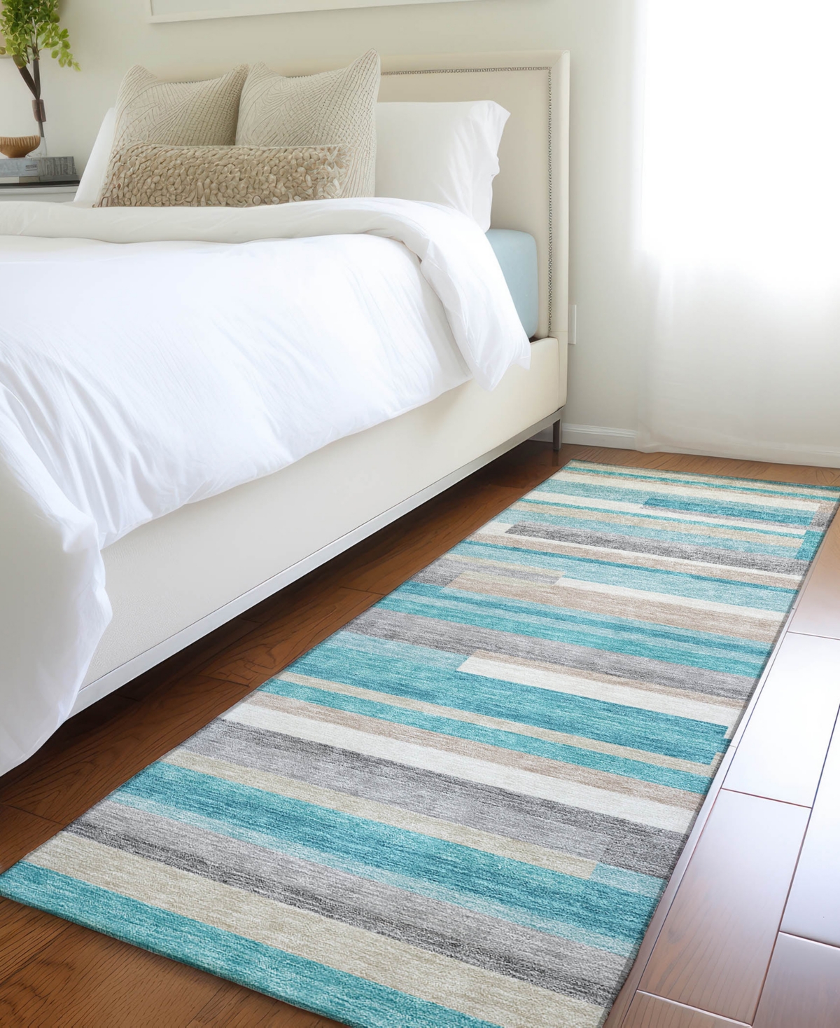 Addison Chantille Acn766 2'3"x7'6" Runner Area Rug In Teal