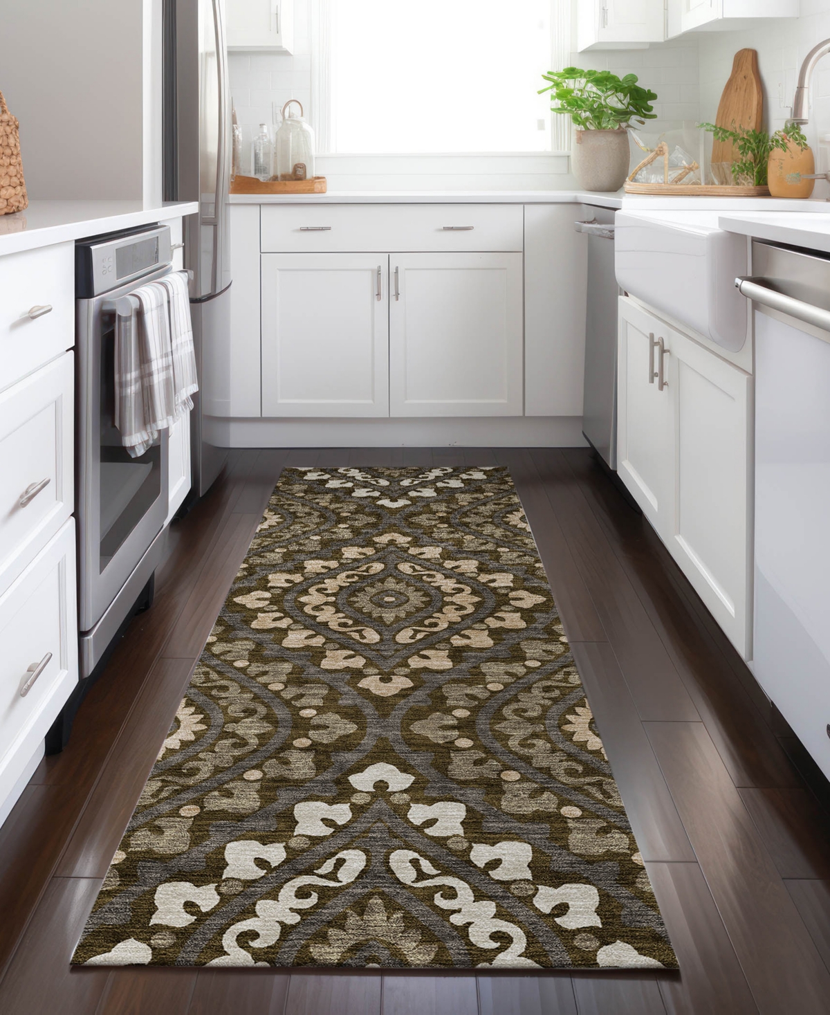 Addison Chantille Acn761 2'3"x7'6" Runner Area Rug In Cocoa