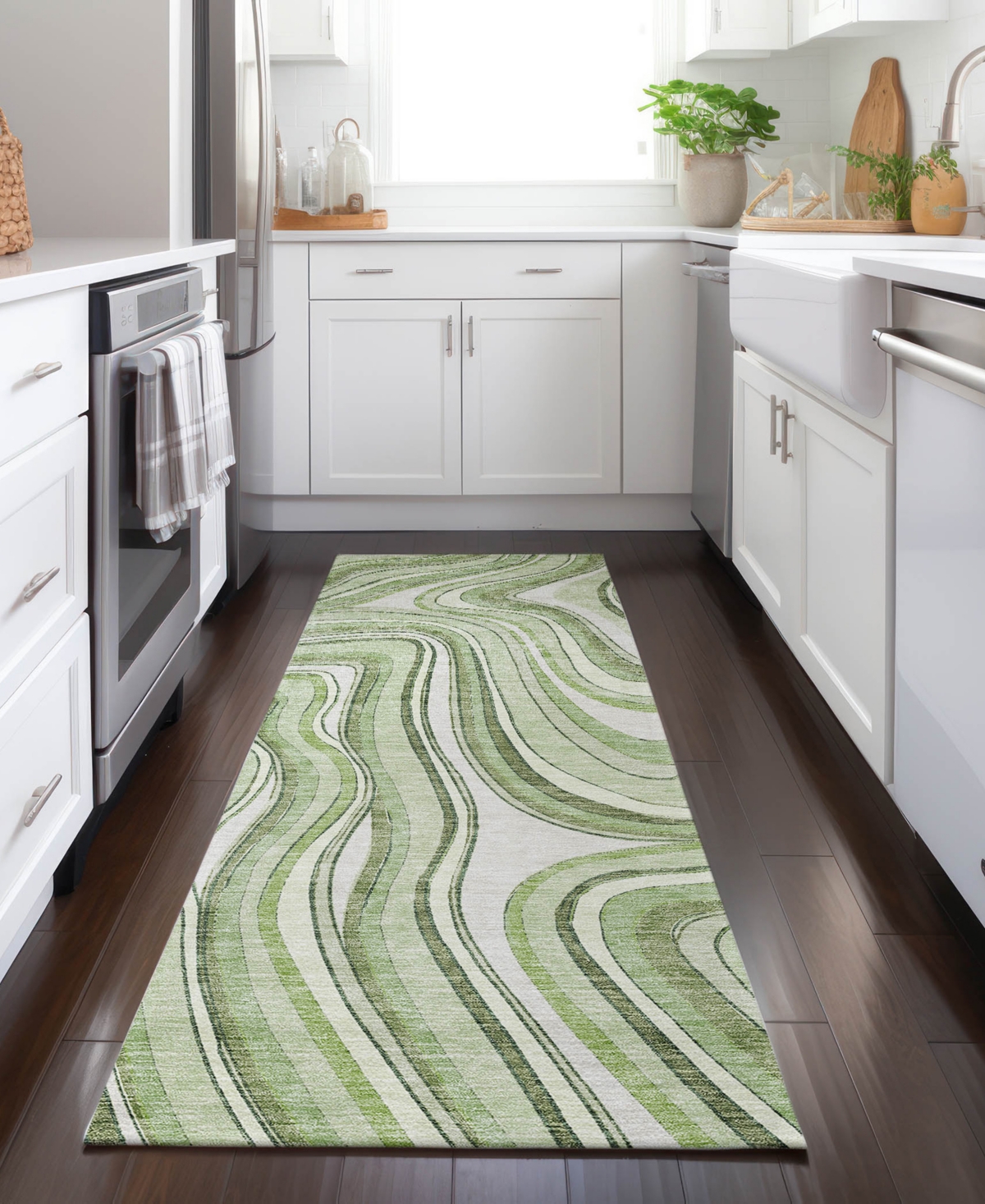 Addison Chantille Acn756 2'3"x7'6" Runner Area Rug In Sage