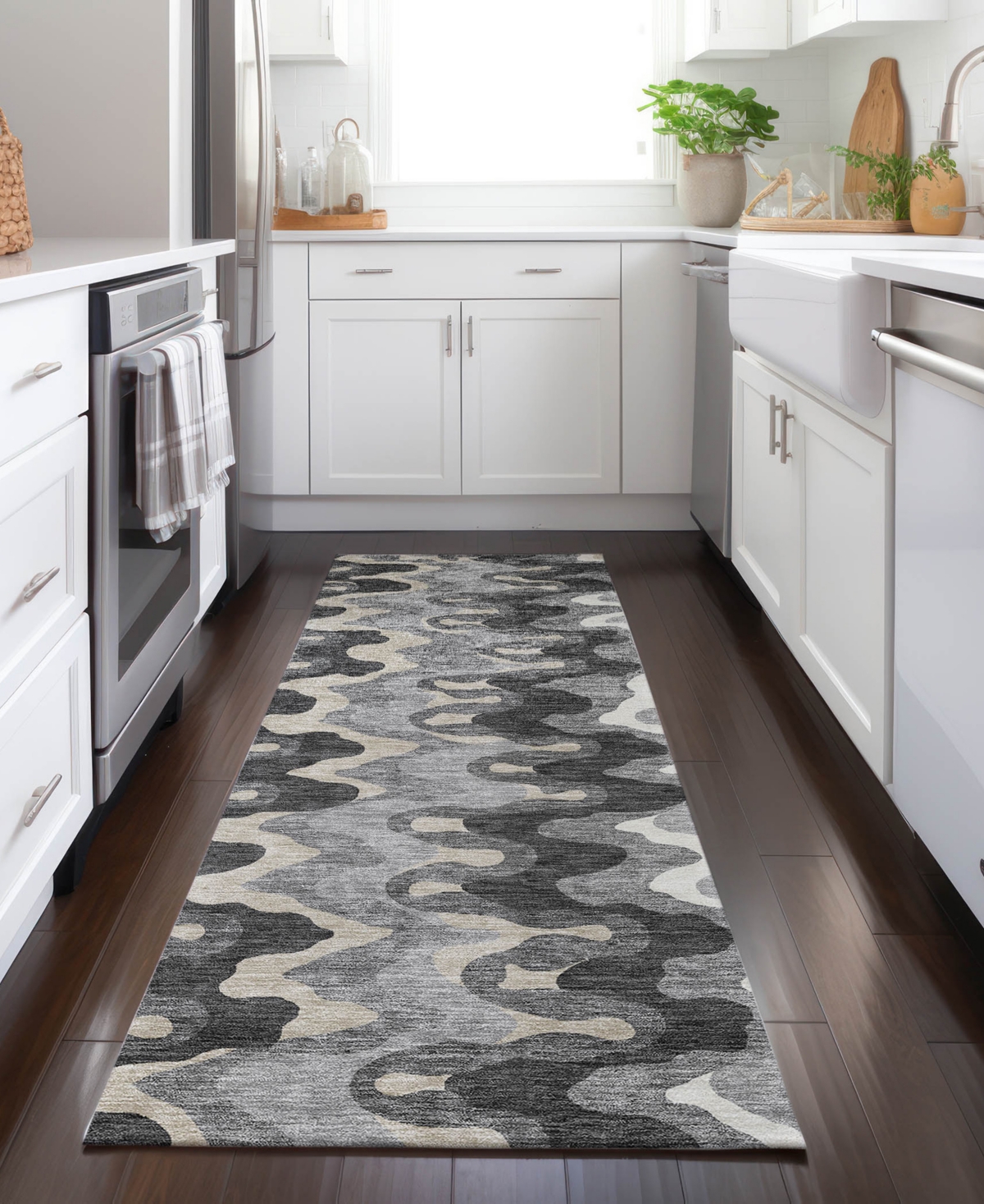 Addison Chantille Acn750 2'3"x7'6" Runner Area Rug In Gray