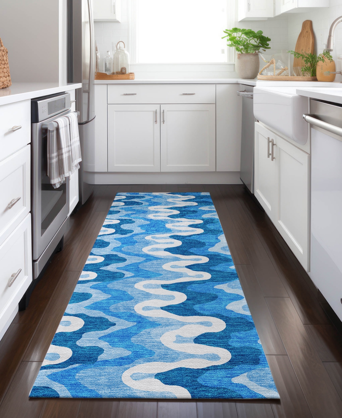 Addison Chantille Machine Washable Acn750 2'3"x7'6" Runner Area Rug In Mist