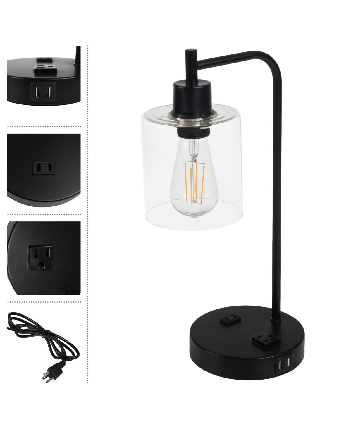 LAVISH HOME 16.14" TOUCH CONTROL SMALL TABLE LAMP 