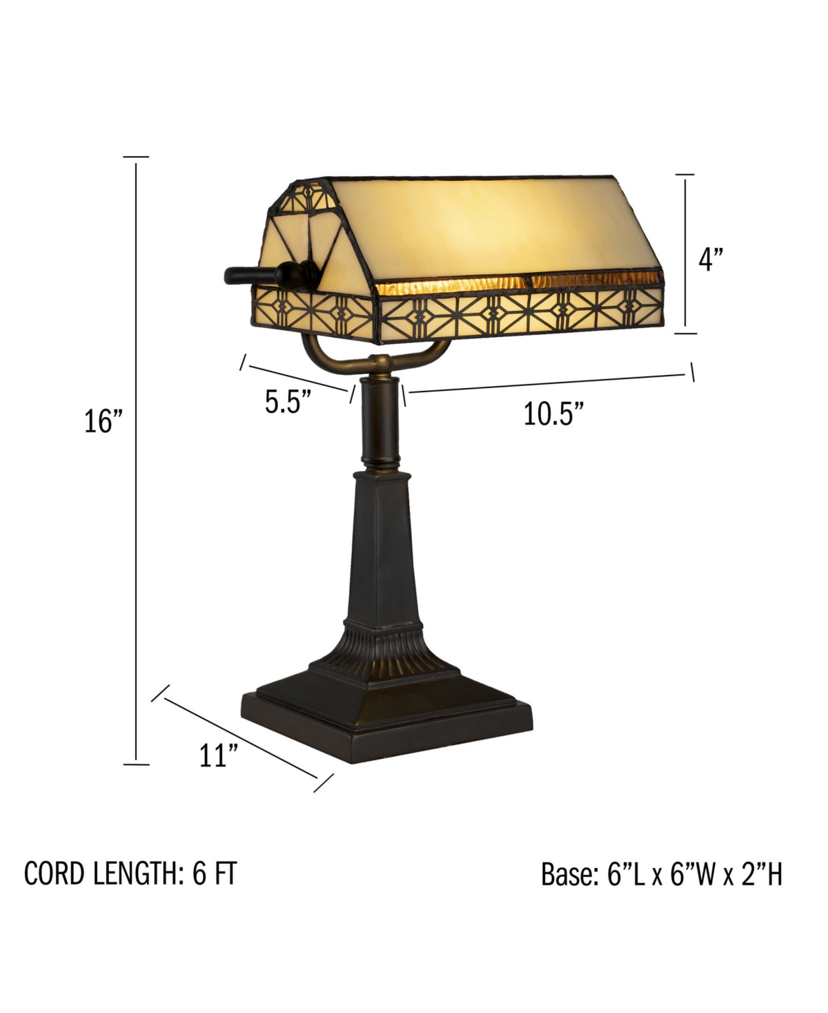Shop Lavish Home 16" Tiffany-style Table Lamp In Dark Brown