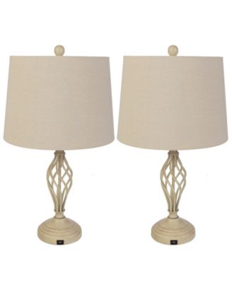 24.41" USB Charging LED Table Lamp Set