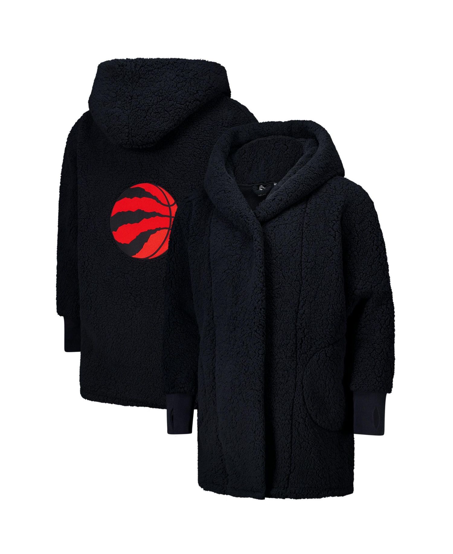Men's and Women's The Best Lounger In The World Black Toronto Raptors Oversized Open-Front Hoodie Sweater