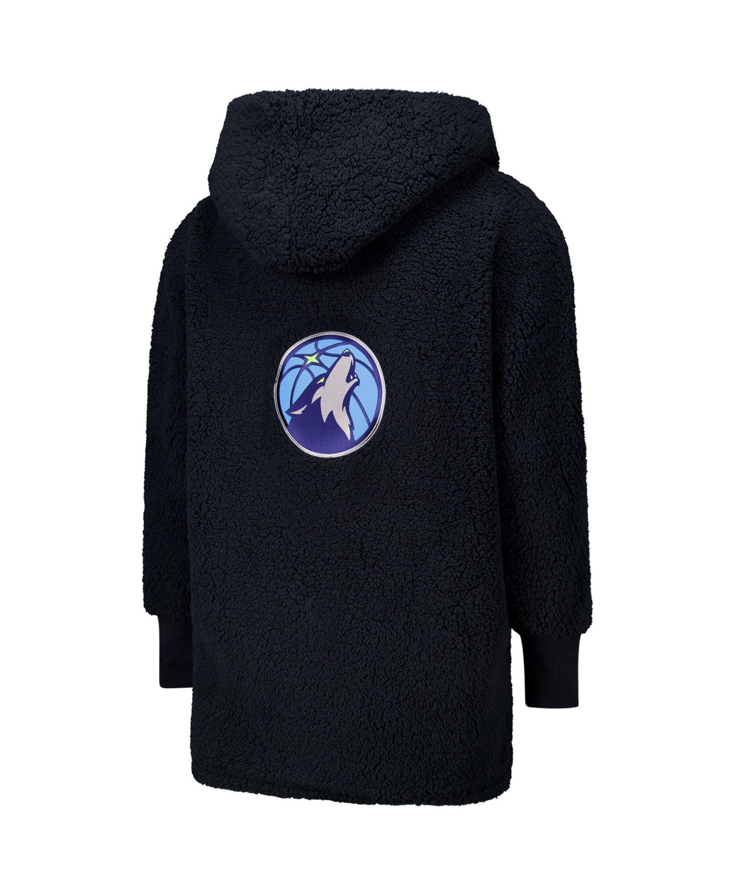 Men's and Women's The Best Lounger In The World Navy Minnesota Timberwolves Oversized Open-Front Hoodie Sweater