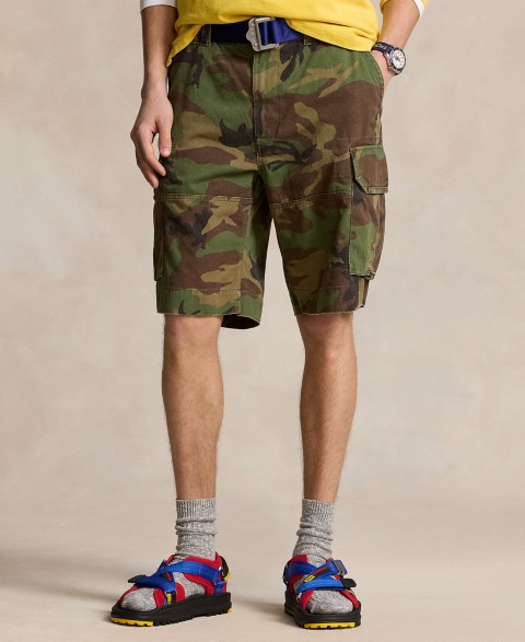 Мужские Polo Ralph Lauren Men's 10.5" Relaxed Fit Camouflage Cotton Cargo Shorts