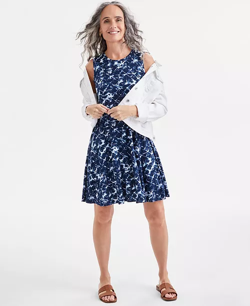 women's printed sleeveless flip-flop dress, exclusively at macy's