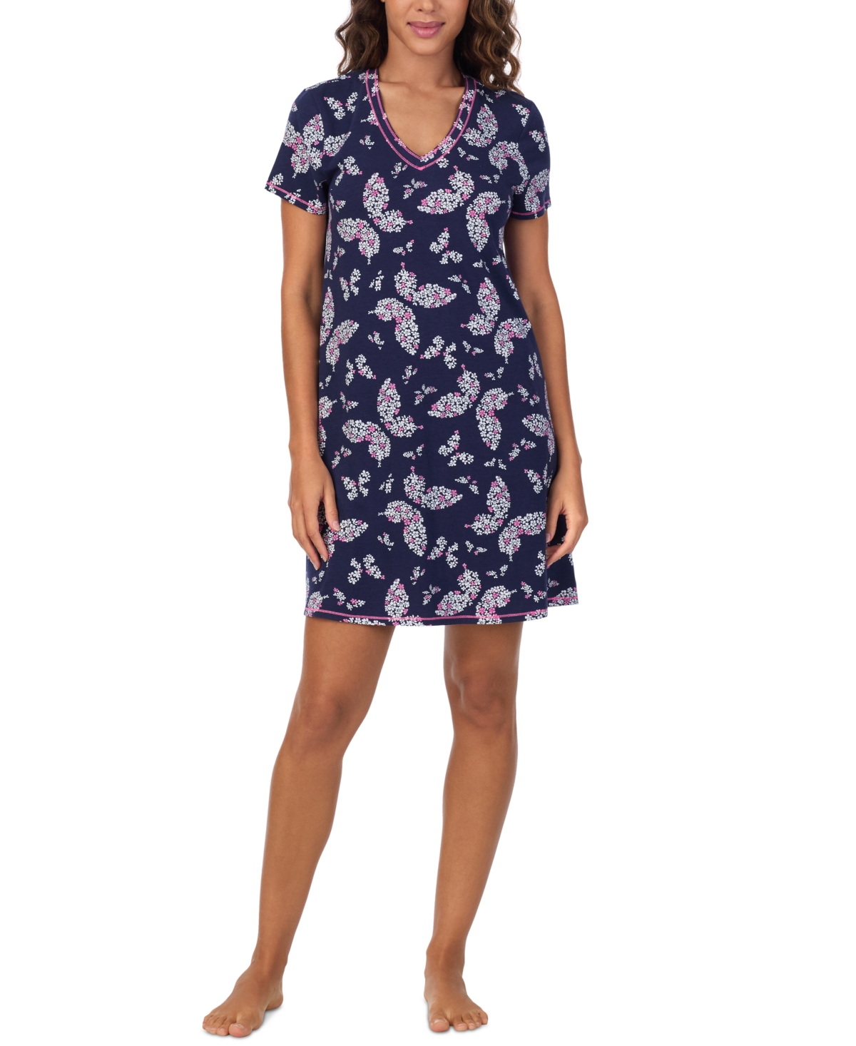 CUDDL DUDS WOMEN'S PRINTED SHORT-SLEEVE SLEEPSHIRT 