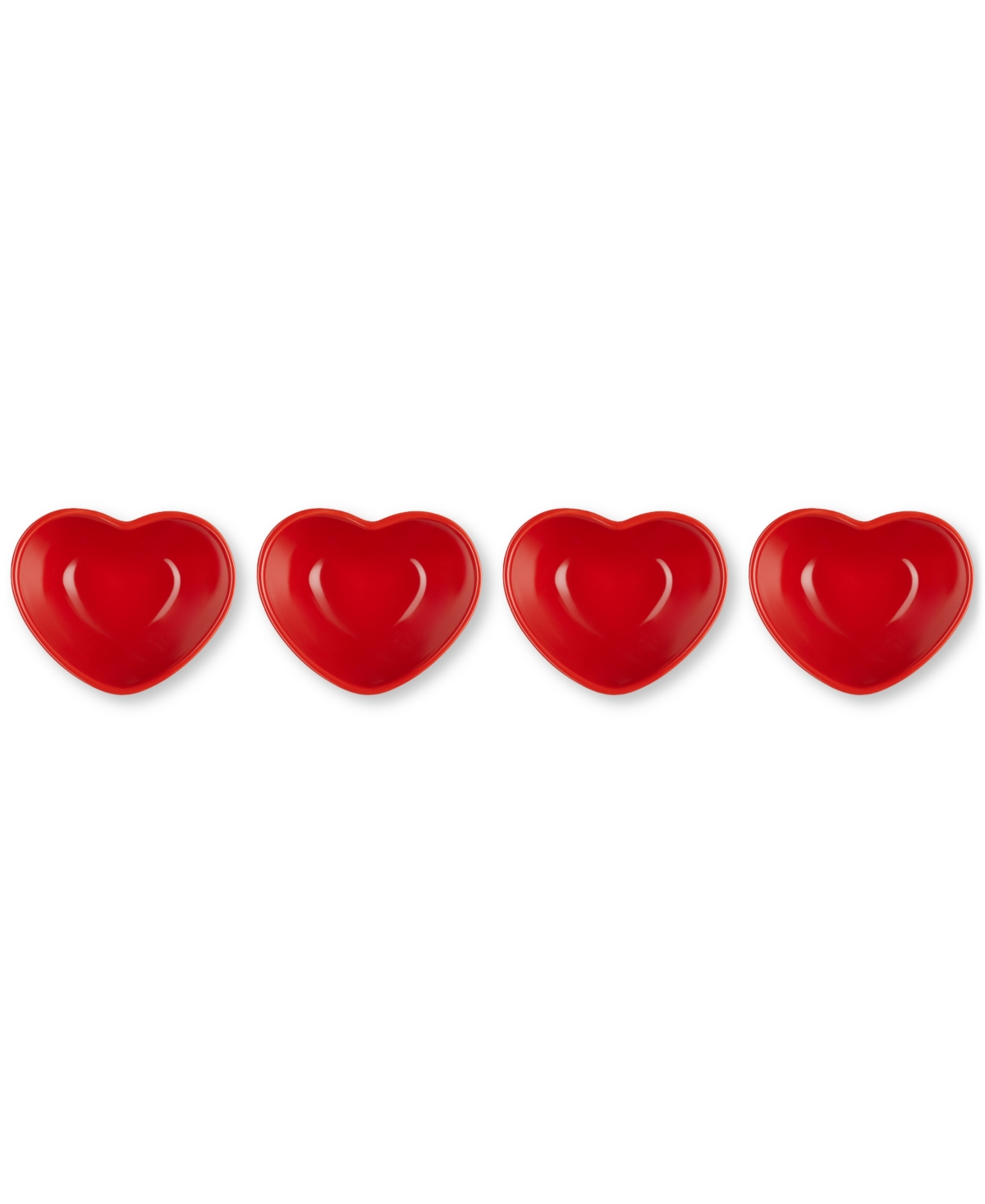 Le Creuset Stoneware Heart Mini Bowls, Set Of 4 In Cerise