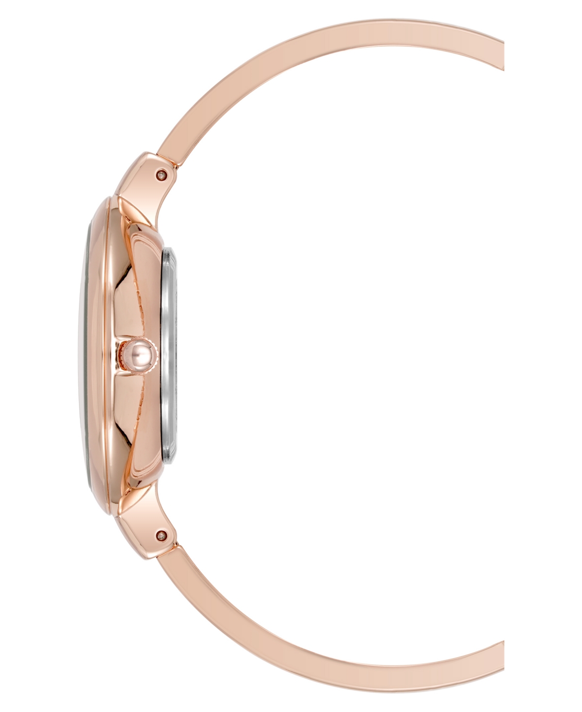 Anne Klein Women's QuartzEnamel and Rose Gold-Tone Metal Alloy Bangle Watch Set, - Pink/Rose Gold-Tone