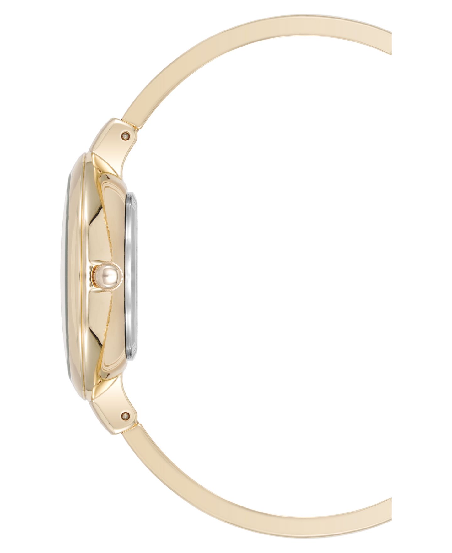 Anne Klein Women's Quartz Black Enamel and Gold-Tone Metal Alloy Bangle Watch Set, 32mm — фото 2