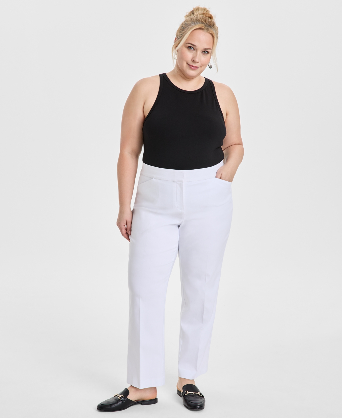 JM COLLECTION PLUS SIZE CURVY-FIT STRAIGHT-LEG PANTS, EXCLUSIVELY AT MACY'S 