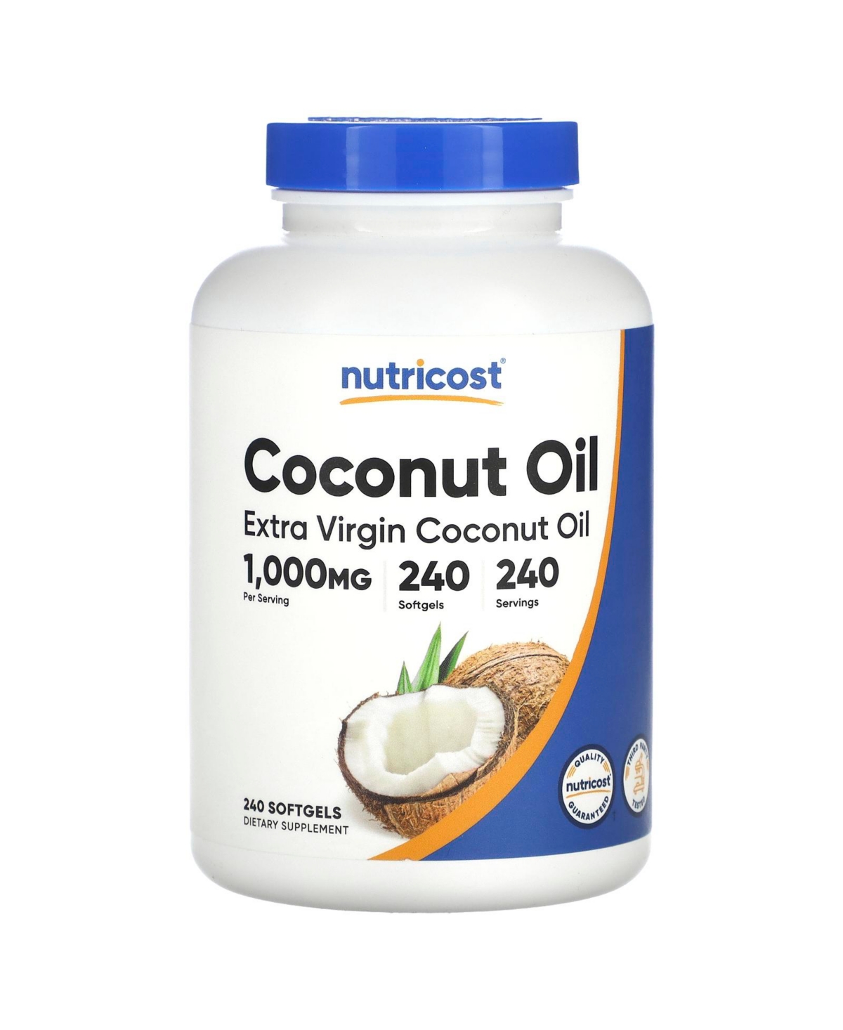 Nutricost Extra Virgin Coconut Oil 1 000 mg - Capsules