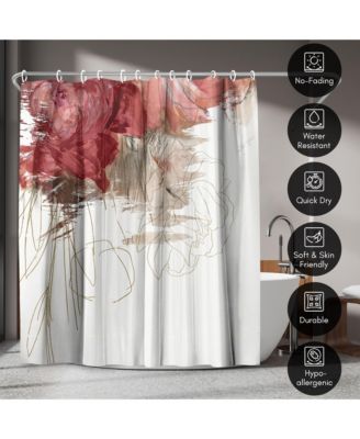 71x74 Crimson Lust Shower Curtain - 100% Polyester Shower Curtain