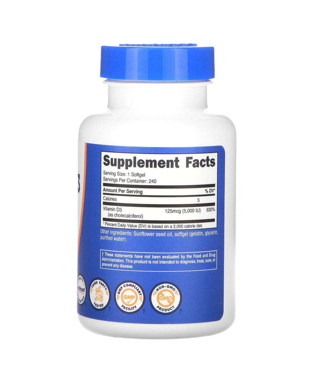 Nutricost Vitamin D3 5 000 Iu - Softgels