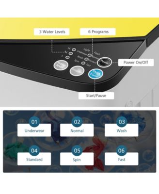 7.7 lbs Full-Automatic Washing Machine with Washer & Spinner, Germicidal Function