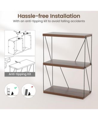 GOUUN 3-Tier Multipurpose Display Rack with Metal Frame