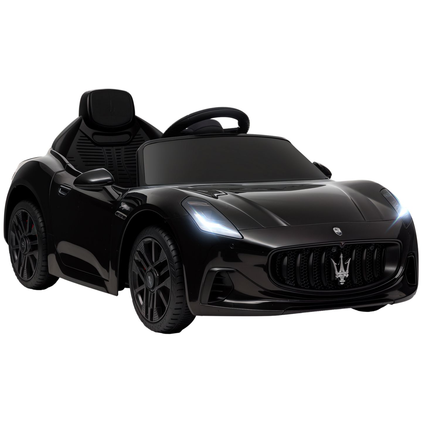 Детская игрушка Qaba Maserati Gran Turismo Folgore 12V Licensed Remote-Control Ride-On Car, 55 lb. Capacity, Ages 3+, цвет: Чёрный — фото 1
