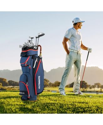 9.5" Golf Cart Bag w/14 Divider Rain Hood Cooler Bag 8 Pockets