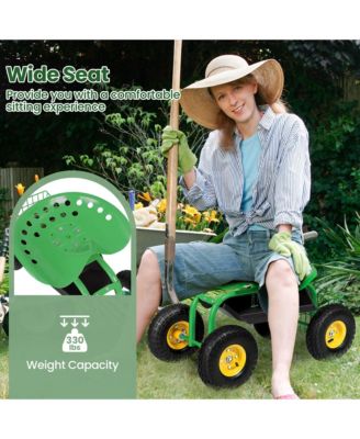 Rolling Tray Gardening Planting with Work Seat Garden Cart