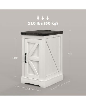 End Table with Charging Station and USB Ports,