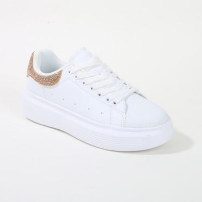 Fortuna Platform Sneaker with Rhinestone Accent