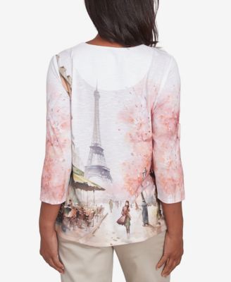 Women's Coming Up Roses Paris Scenic Crew Neck Top
