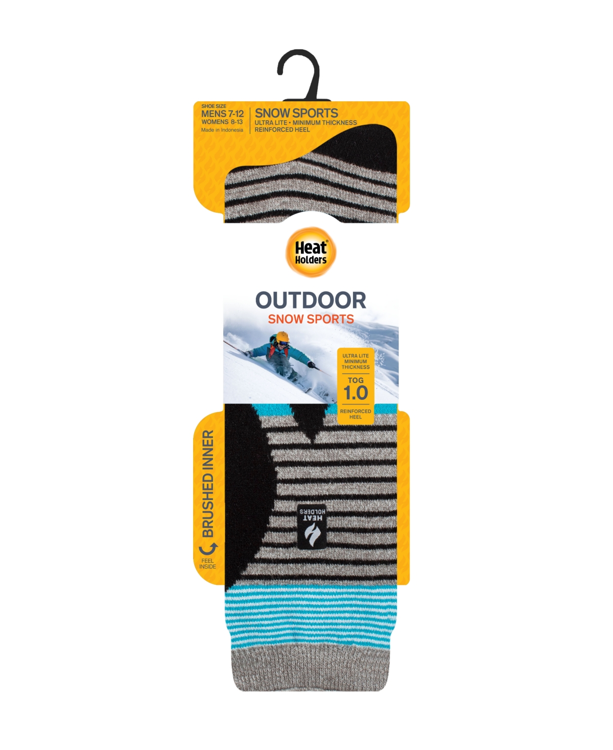 Heat Holders Men's Snow Sports Alpine Long Sock In Gray,black,green