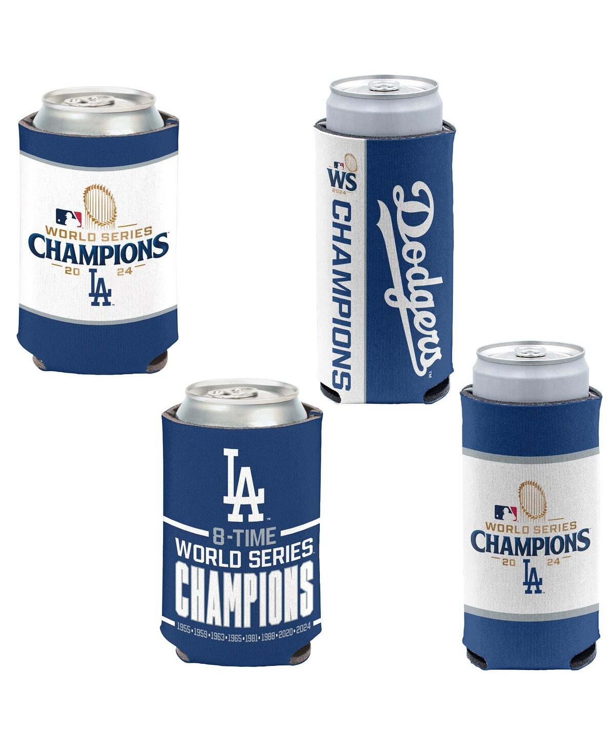 Los Angeles Dodgers 2024 World Series Champions Four-Pack 12oz. Can Slim Can Cooler Set