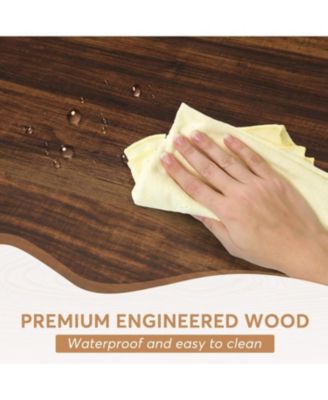 Farmhouse Dining Table for 6, 70.8'' Rectangular Wood Dining Table, Rustic Kitchen Table with Heavy Duty Metal Legs, for Dining Room, Black Friday Deals 2024