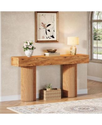Farmhouse Console Table, 63-Inch Long Wooden Entryway Table Behind The Couch, Modern Narrow Entrance Foyer Accent Table Sofa Table