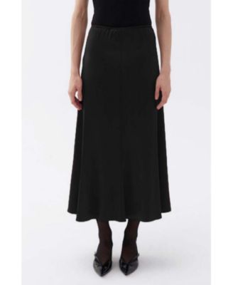 Women's Elastic Waisted Midi Skirt