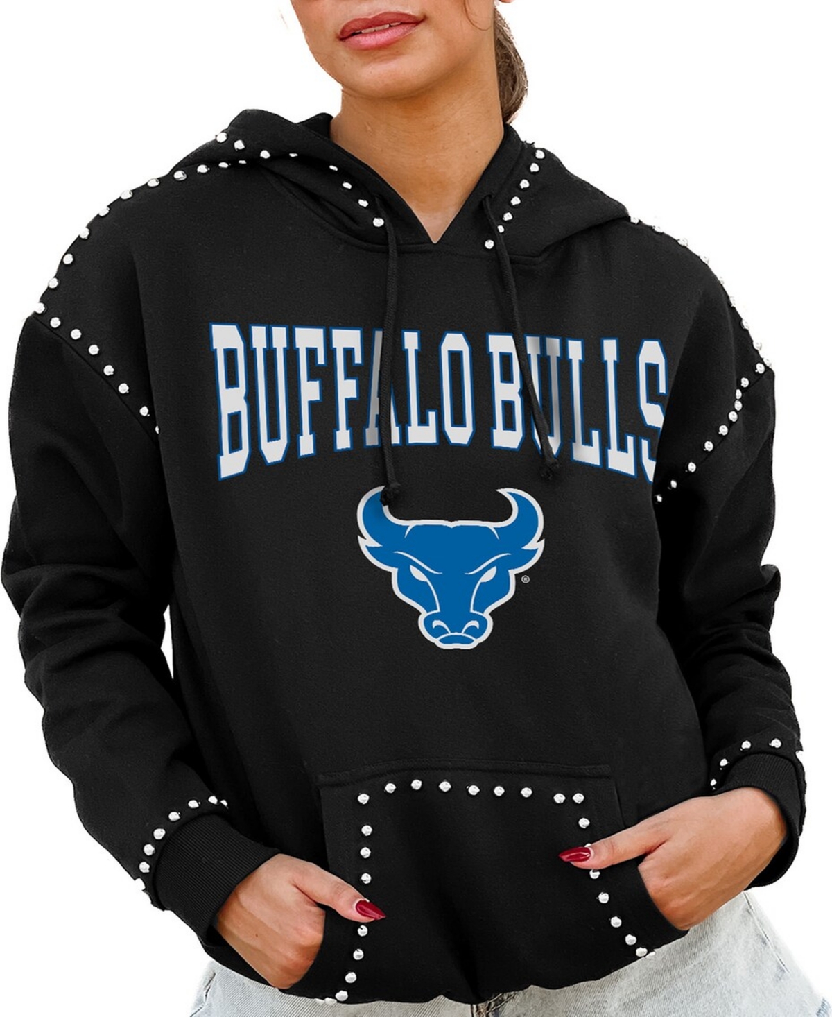 Shop Gameday Couture Women's Black Buffalo Bulls Studded Pullover Hoodie
