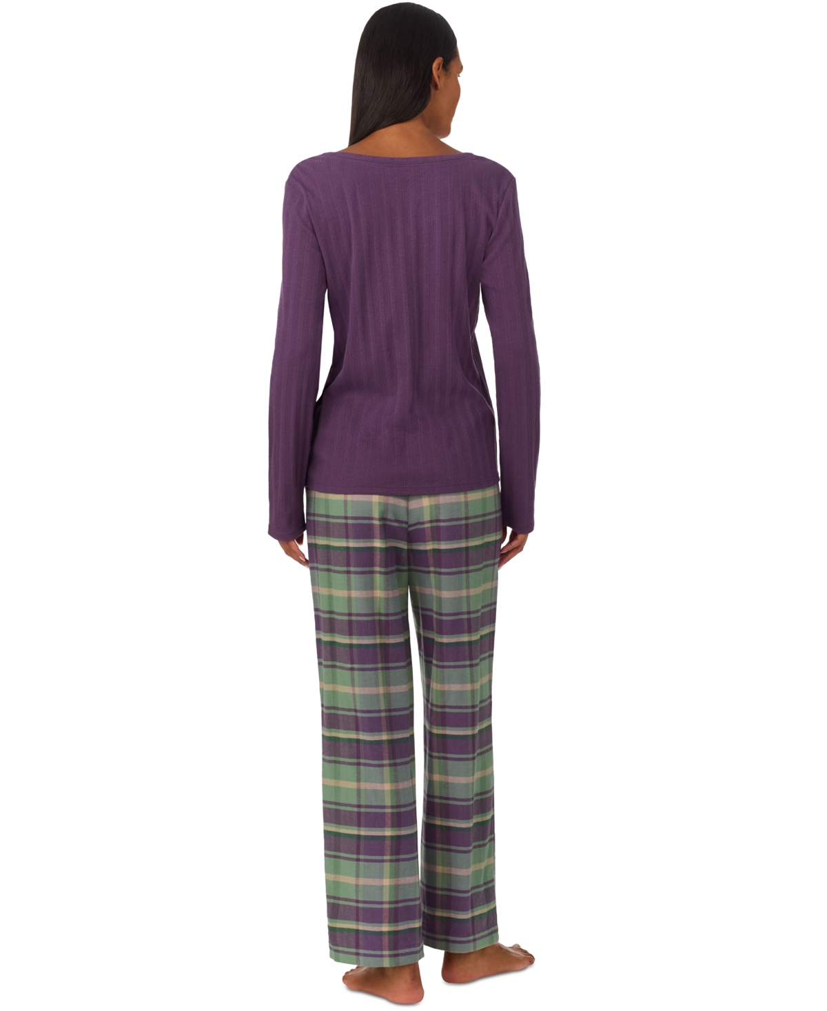 Lauren Ralph Lauren Women's 2-Pc. Long-Sleeve Henley Long Pants Pajama Set