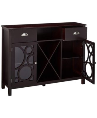 Jamestown Wood Buffet Server Storage Sideboard Wine Cabinet, Cherry