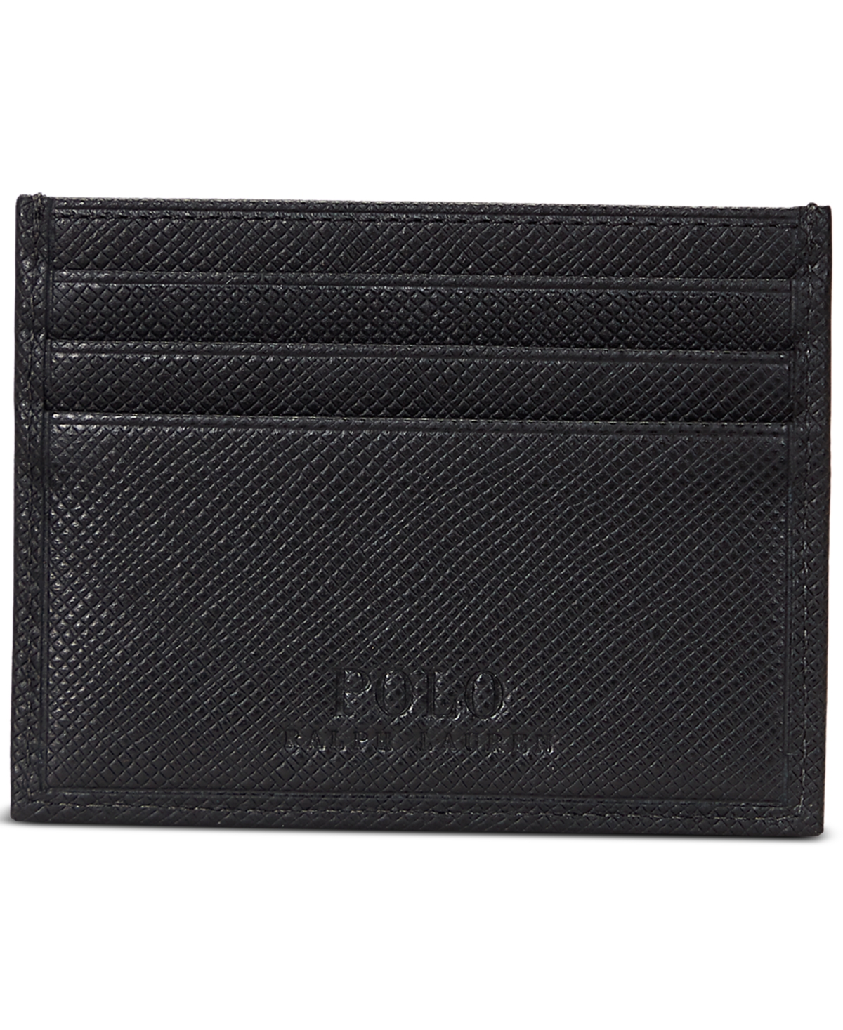 Polo Ralph Lauren Men's Saffiano Leather Card Case In Black