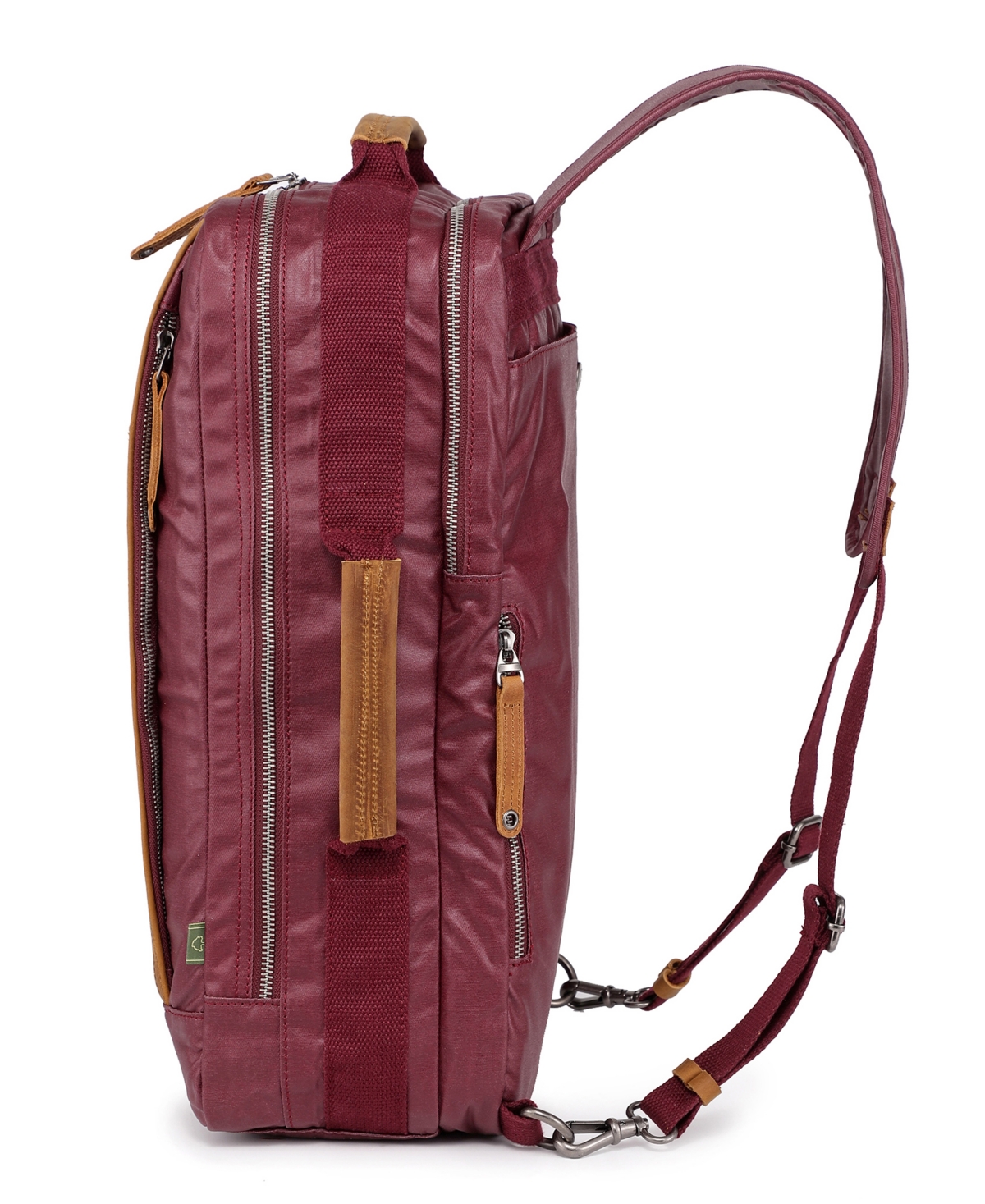 Tsd Brand Madrone Coated Canvas Large Backpack In Burgundy
