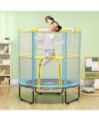 4.6FT Trampoline for Kids with Safety Enclosure Net, Light