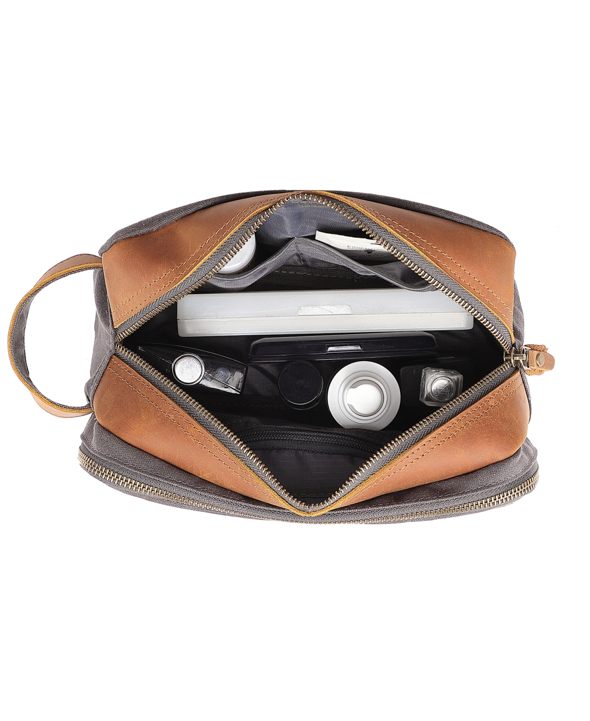 Tsd Brand Turtle Ridge Zip Top Toiletry Bag In Gray