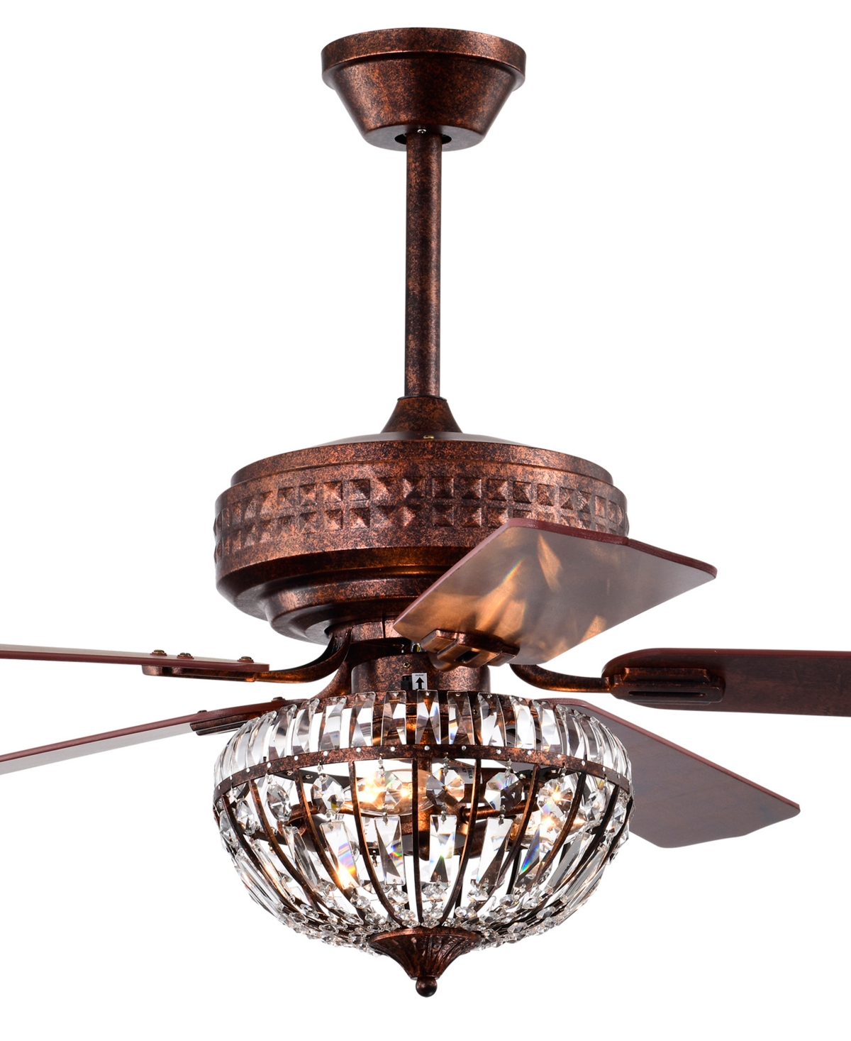 Home Accessories 52" Violette 3-light Indoor Ceiling Fan With Light Kit And Remote In Antique Copper