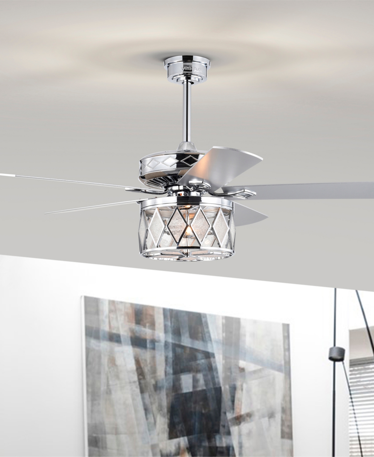 Home Accessories 52" Cadella 2-light Indoor Ceiling Fan With Light Kit And Remote In Chrome