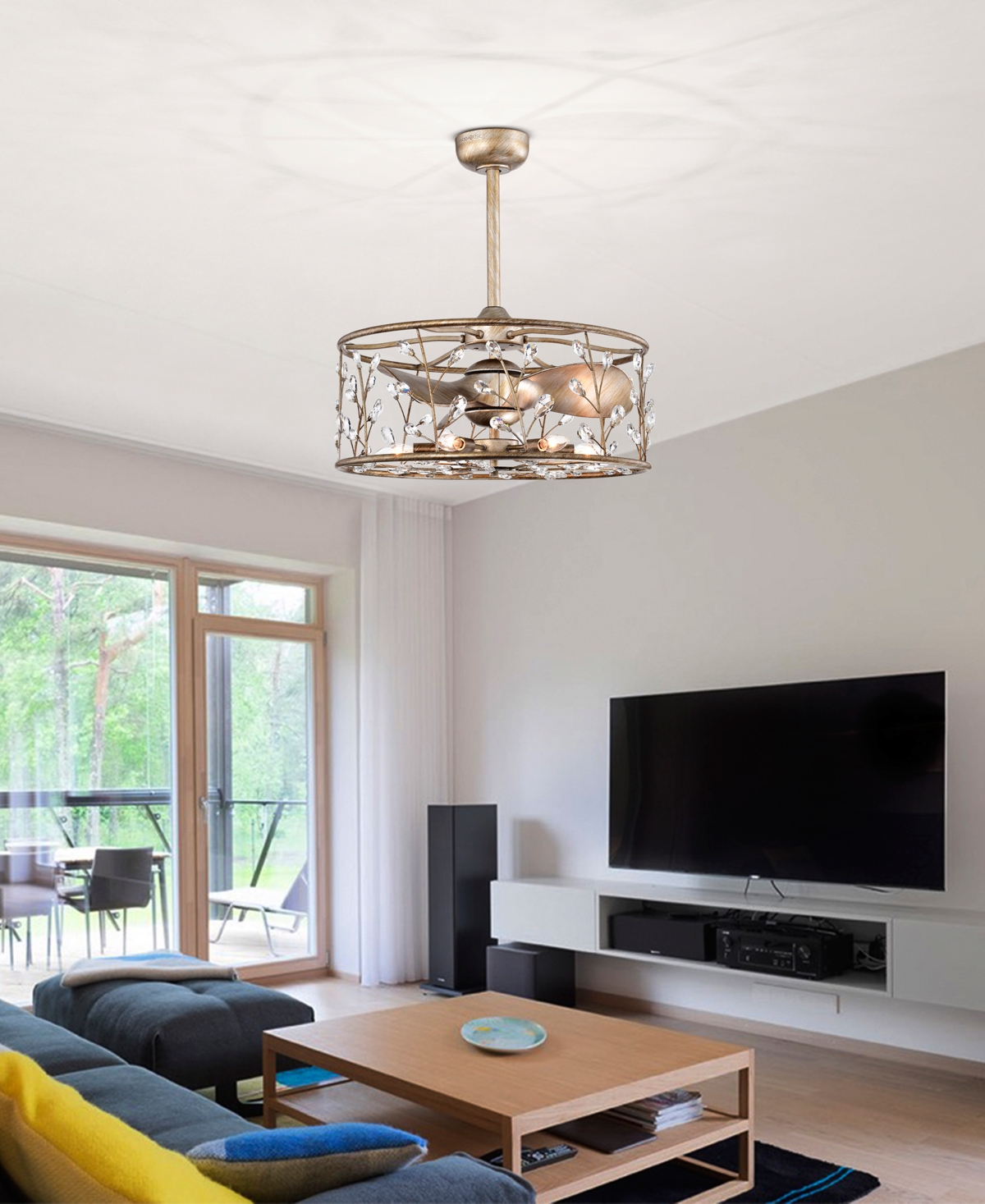 Home Accessories 24.4" Onyx 6-light Indoor Ceiling Fan With Light Kit And Remote In Antique Gold