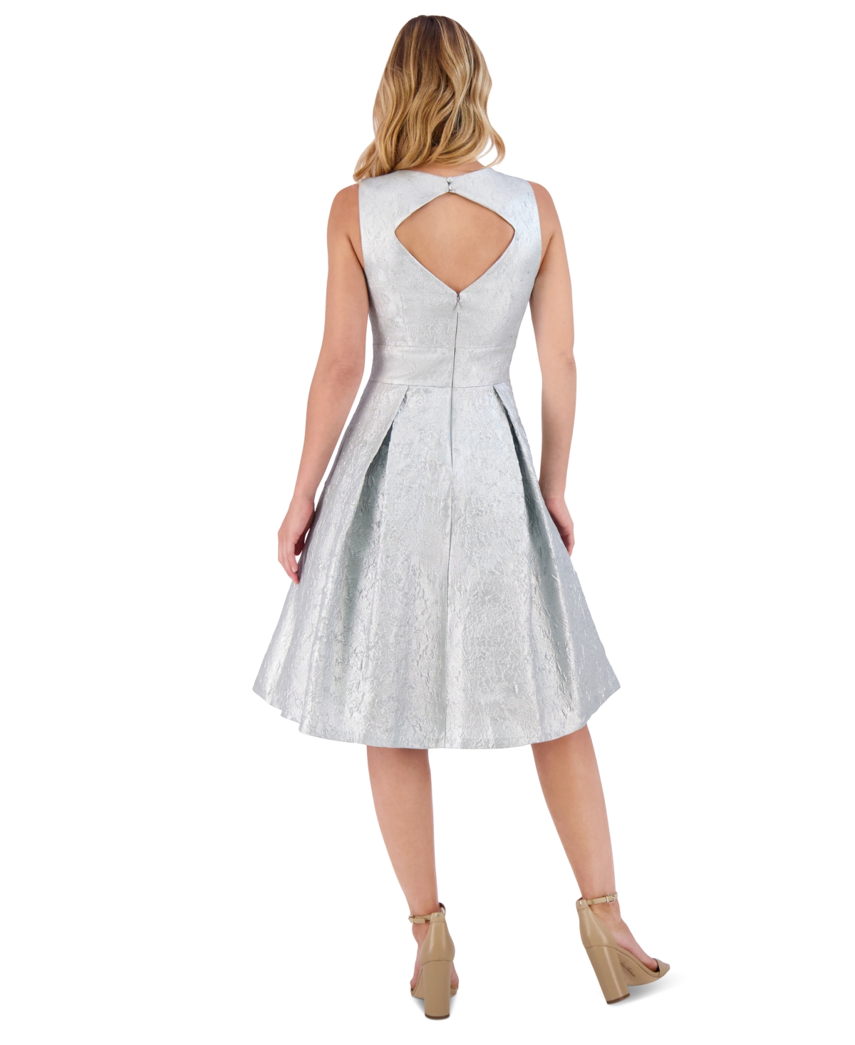 ELIZA J WOMEN'S TEXTURED METALLIC FIT & FLARE DRESS 