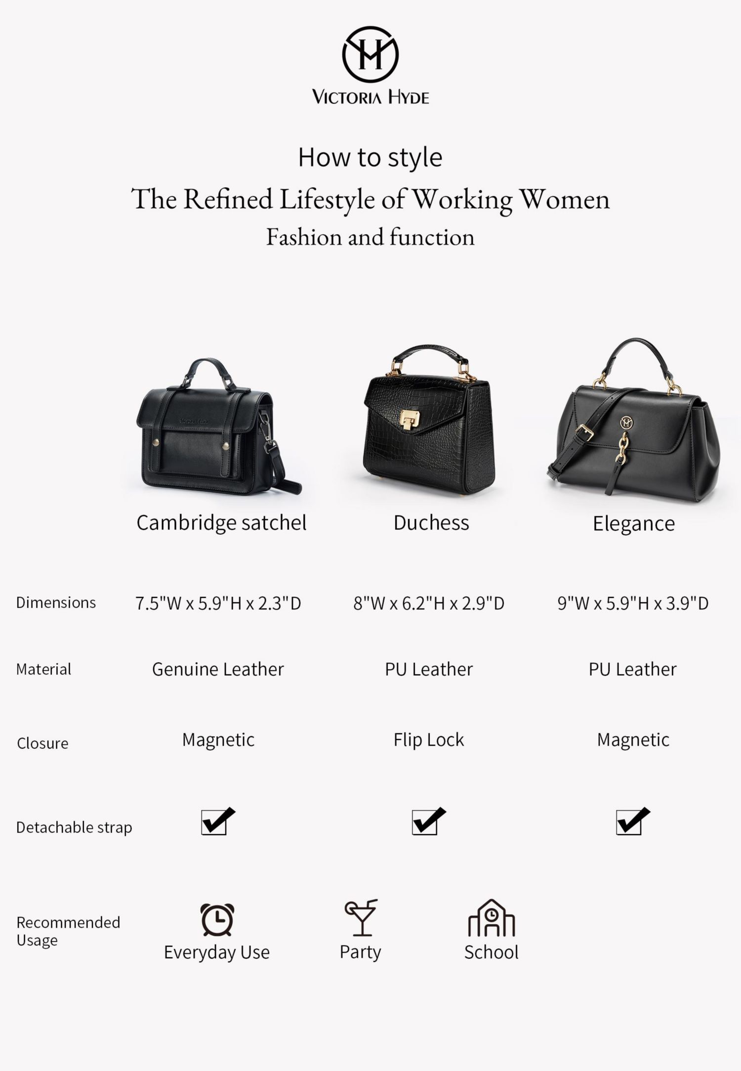 Elegance VSingle-Shoulder/Crossbody/Handheld Small Soft Bag
