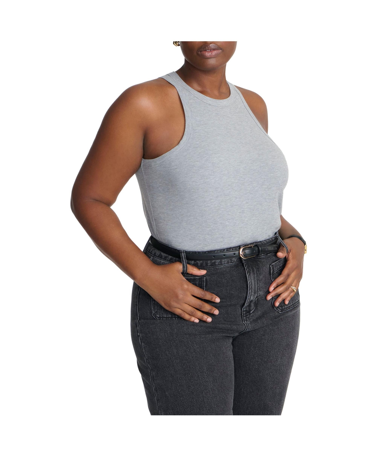Plus Size Elements Soft Brushed Tank Top - Heather grey
