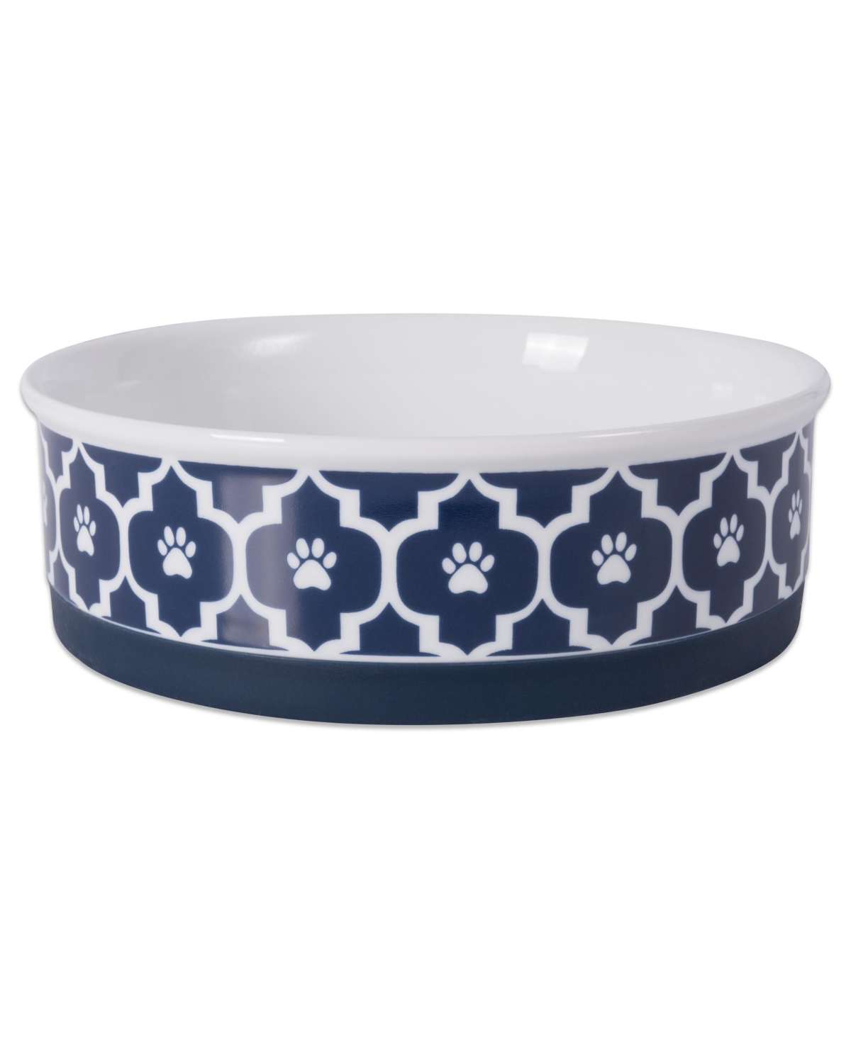 Lattice Single Pet Bowl - Nautical blue