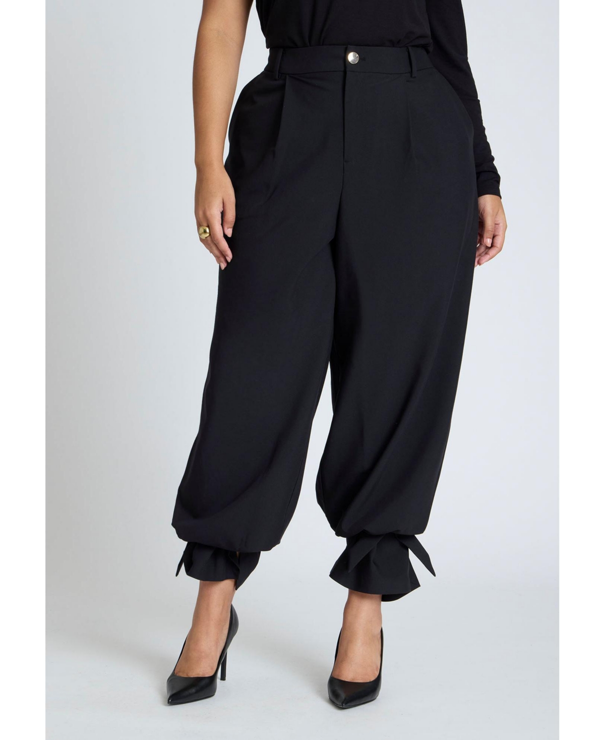 Eloquii Plus Size Ankle Tie Trouser