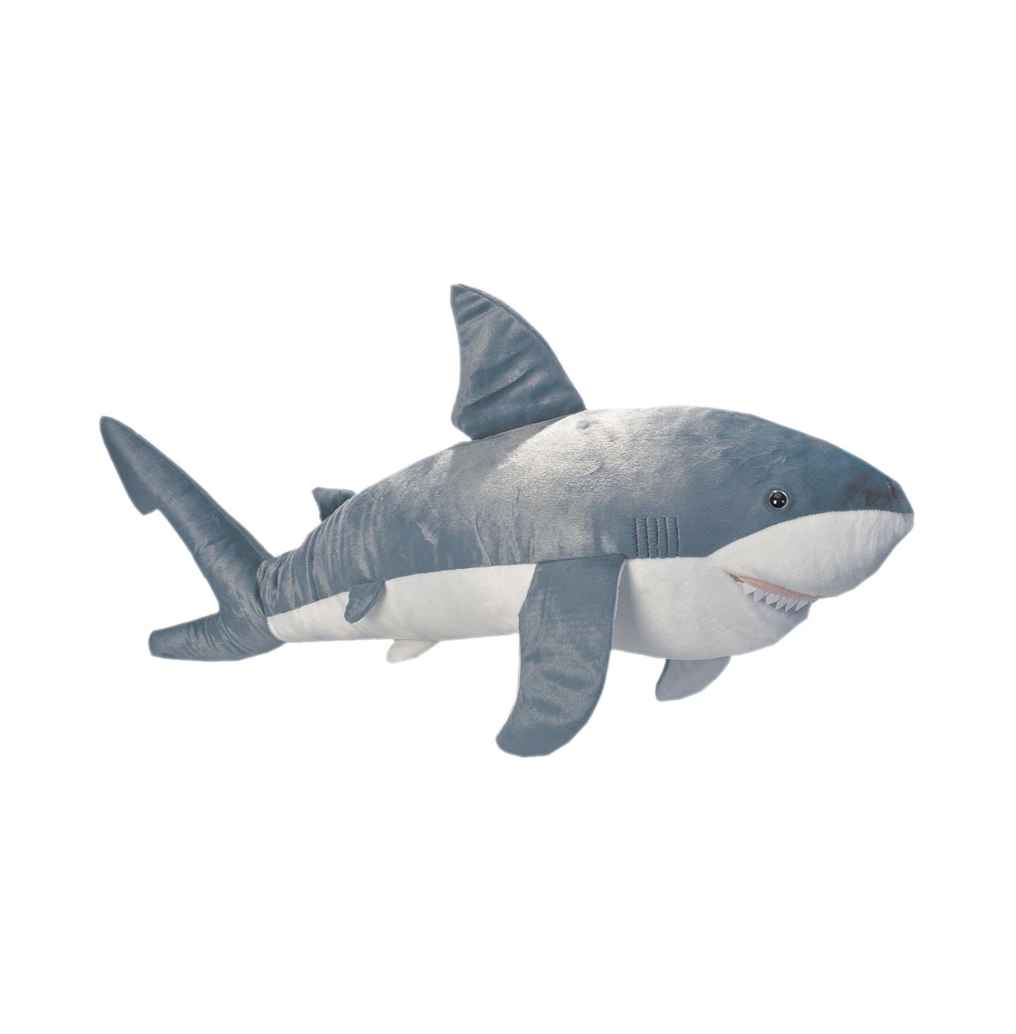 Детская мягкая игрушка Wild Republic Cuddlekins Jumbo Great White Shark Stuffed Animal, 30 Inches — фото 1