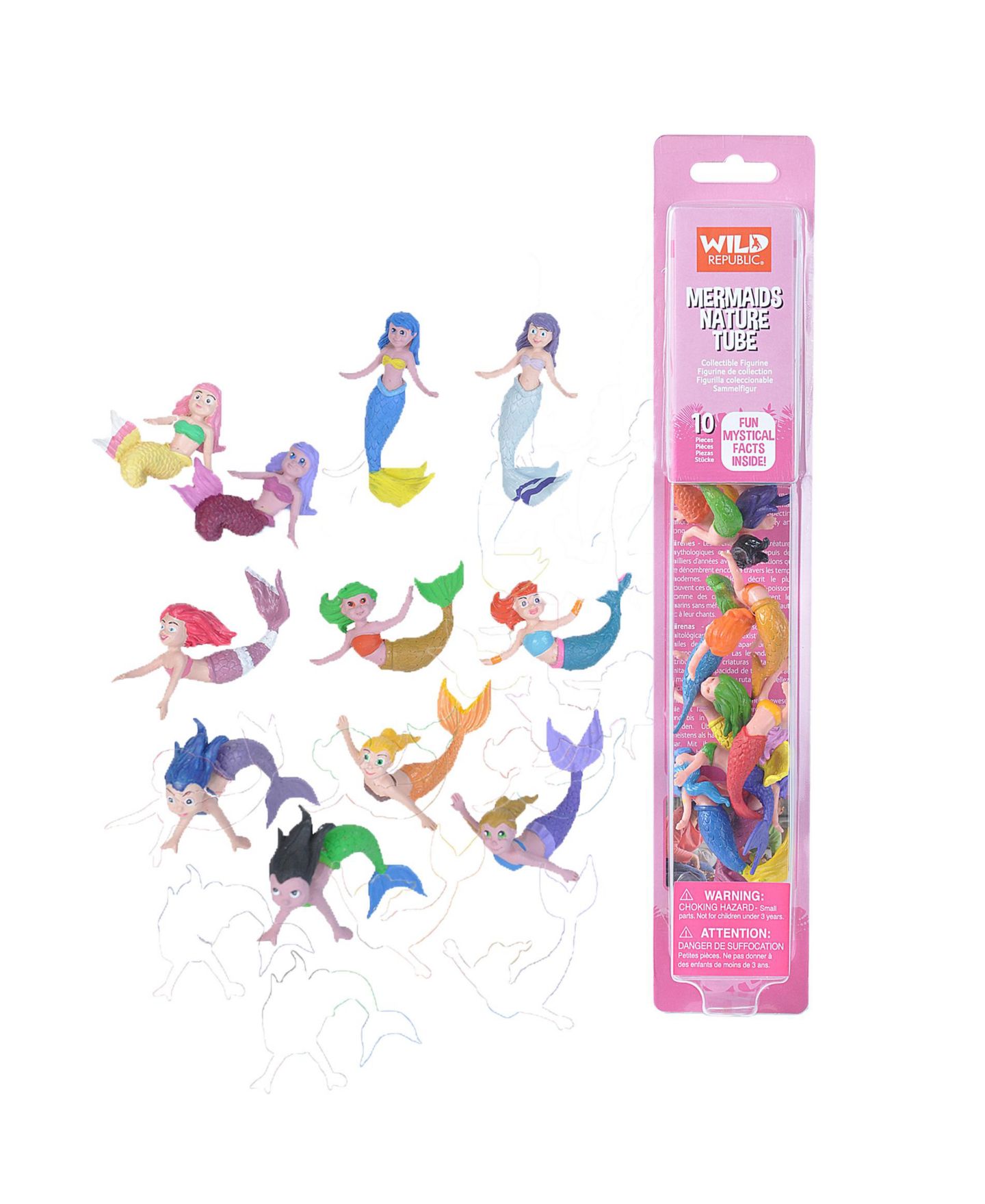 Детские фигурки Wild Republic Mermaid Nature Tube 10-Piece Figurines, Ages 3+ — фото 1